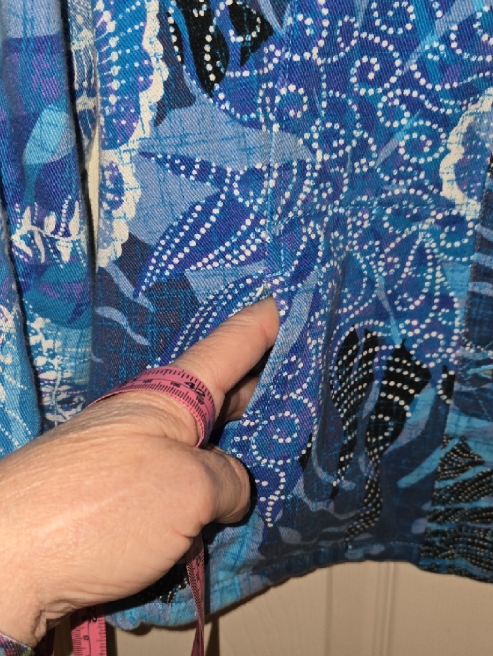 Ruby Rd.‎ Blue Multi Floral Patchwork Jean Jacket - Picture 3 of 4